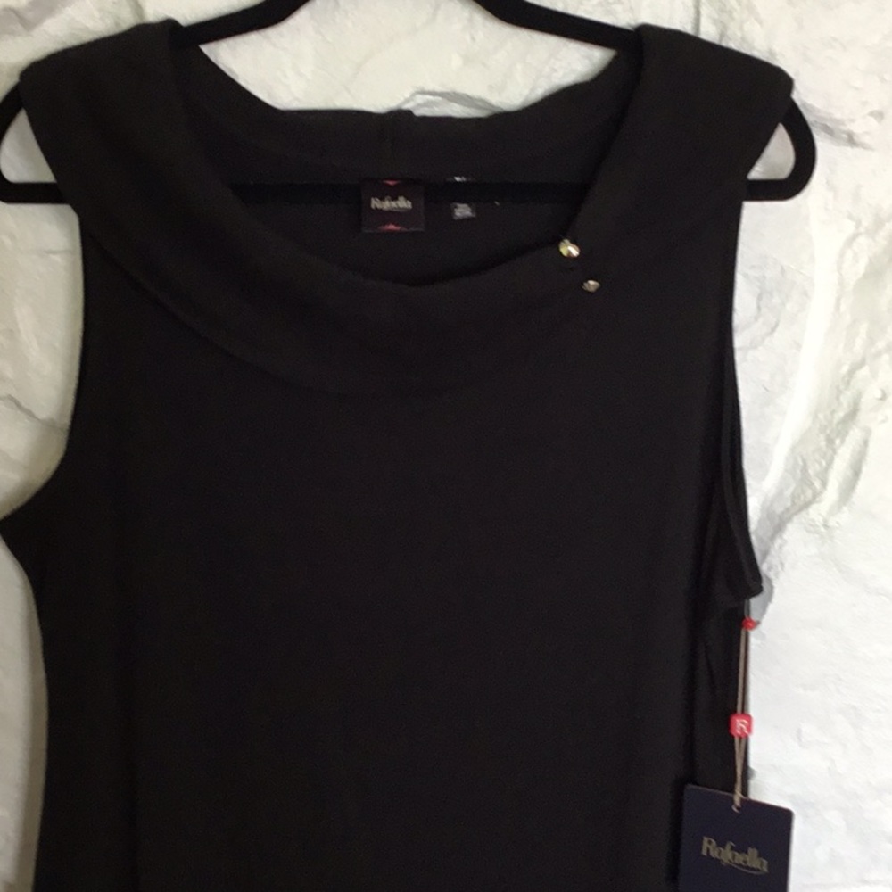 NWT Rafella XL Black Sleeveless Dress W/ Collar - Picture 3 of 15